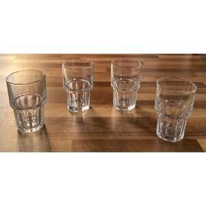 Libbey Duratuff Clear Paneled Stacking Juice Tumblers Set of 4 8 oz 4.5”